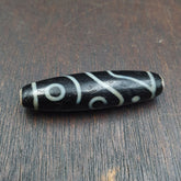 Fish Eye Pattern 3 eyes Himalayan Indo Tibetan Agate Dzi Bead Amulet